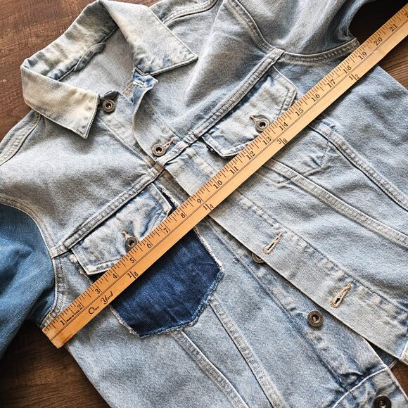 Levi’s Made & Crafted Patched Boyfriend Trucker Jacket Bermuda Triangle Size 1 S - Picture 5 of 9